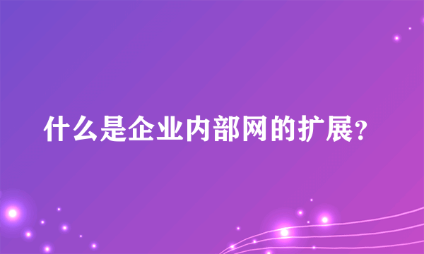 什么是企业内部网的扩展？