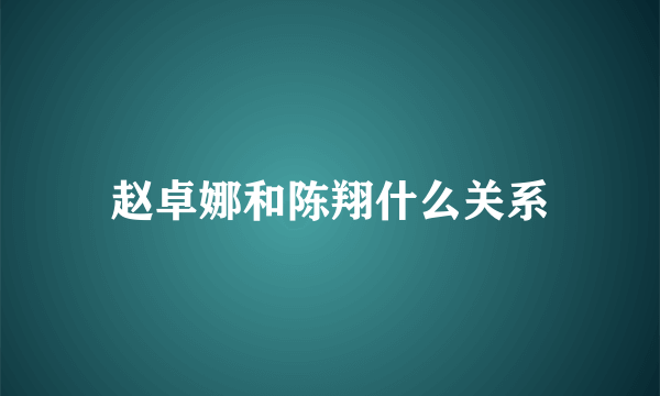 赵卓娜和陈翔什么关系