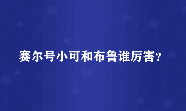 赛尔号小可和布鲁谁厉害？