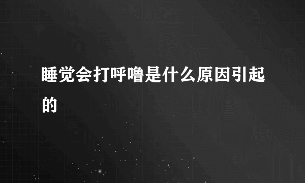 睡觉会打呼噜是什么原因引起的