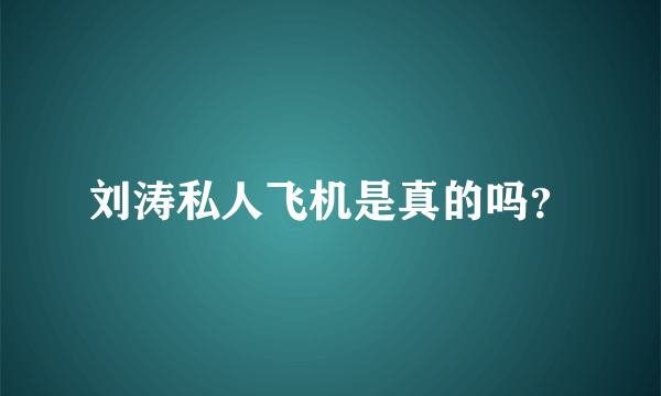 刘涛私人飞机是真的吗？