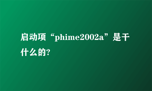 启动项“phime2002a”是干什么的?