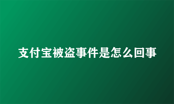 支付宝被盗事件是怎么回事