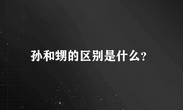 孙和甥的区别是什么？