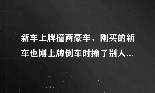 新车上牌撞两豪车，刚买的新车也刚上牌倒车时撞了别人的车花了是私了还是报保险