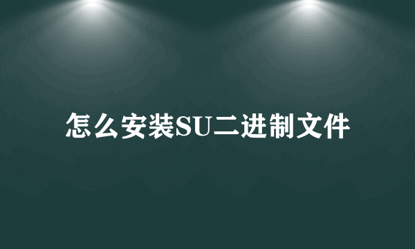 怎么安装SU二进制文件