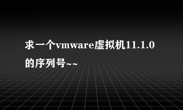 求一个vmware虚拟机11.1.0的序列号~~