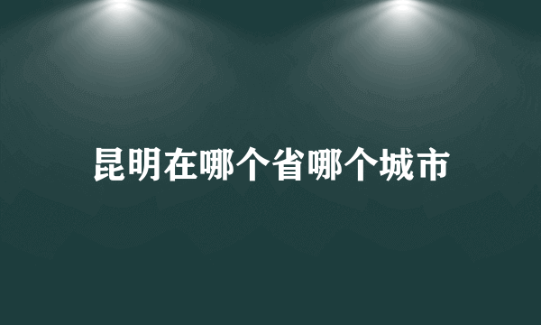 昆明在哪个省哪个城市