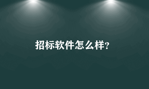 招标软件怎么样？