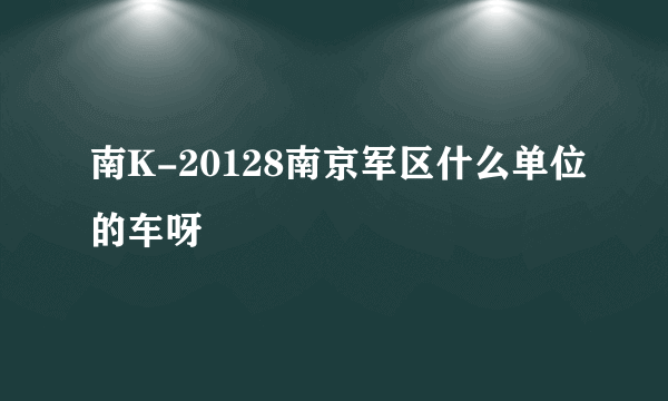 南K-20128南京军区什么单位的车呀