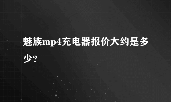 魅族mp4充电器报价大约是多少？