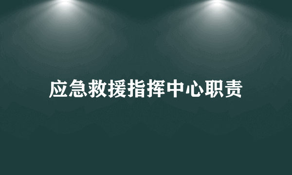 应急救援指挥中心职责