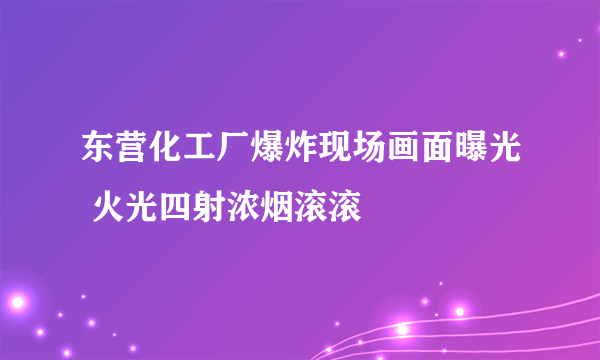 东营化工厂爆炸现场画面曝光 火光四射浓烟滚滚