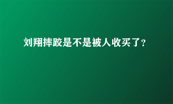 刘翔摔跤是不是被人收买了？