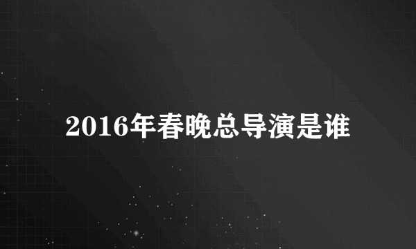 2016年春晚总导演是谁