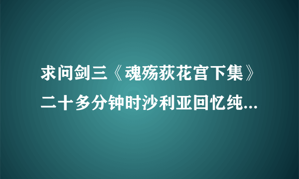 求问剑三《魂殇荻花宫下集》二十多分钟时沙利亚回忆纯阳时的背景音乐，跪谢