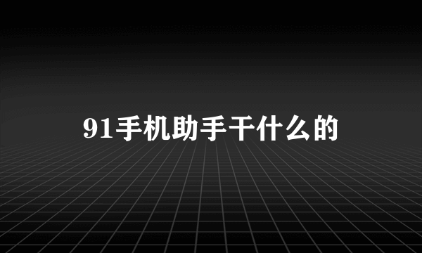 91手机助手干什么的