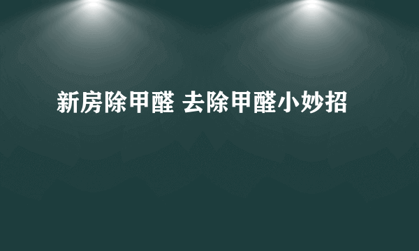 新房除甲醛 去除甲醛小妙招