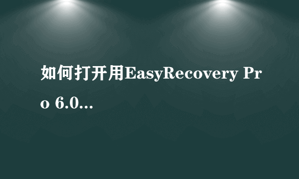 如何打开用EasyRecovery Pro 6.0找回的文件