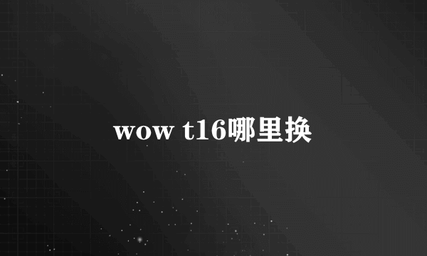 wow t16哪里换