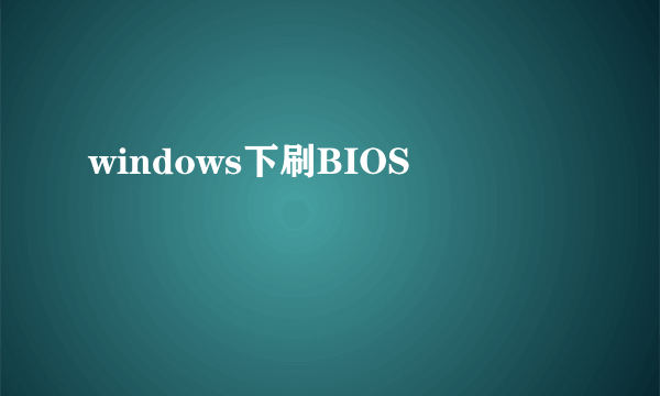 windows下刷BIOS