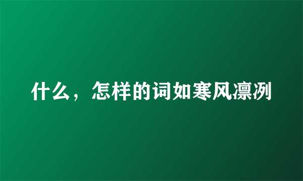 什么，怎样的词如寒风凛冽