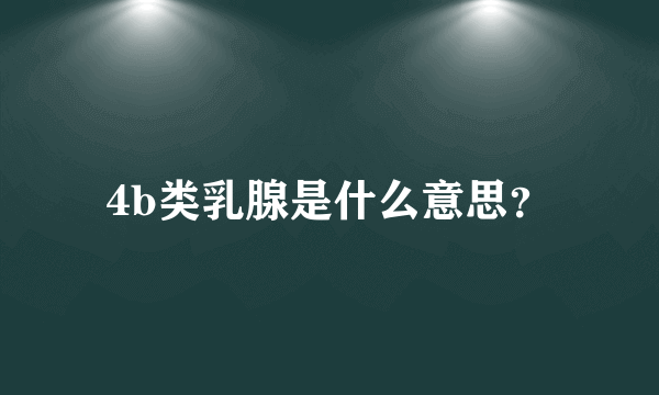 4b类乳腺是什么意思？