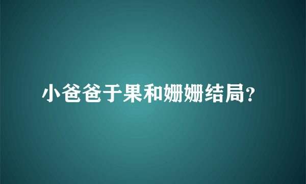 小爸爸于果和姗姗结局？