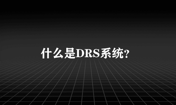 什么是DRS系统？