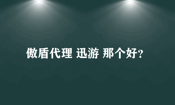 傲盾代理 迅游 那个好？