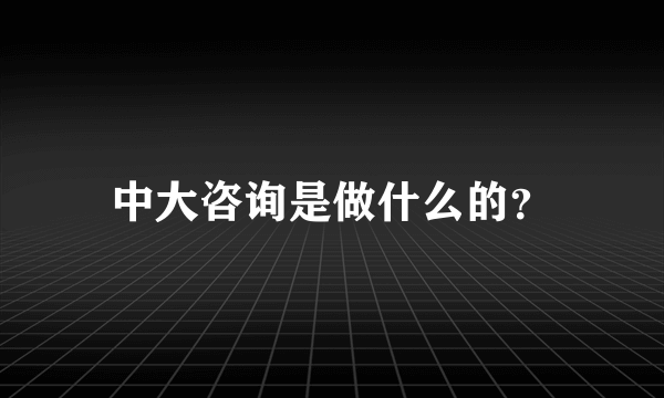 中大咨询是做什么的？