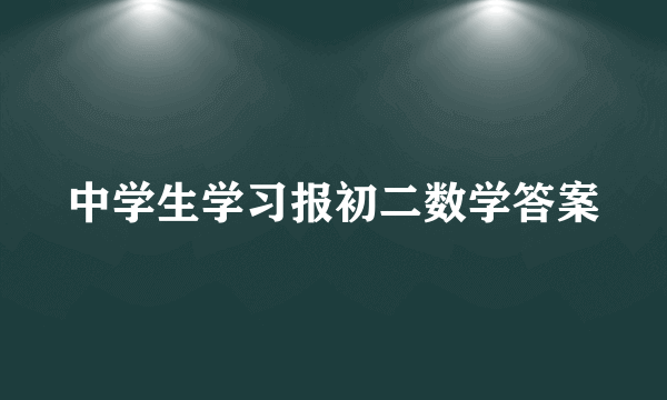 中学生学习报初二数学答案