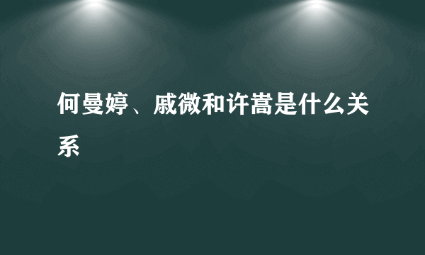 何曼婷、戚微和许嵩是什么关系