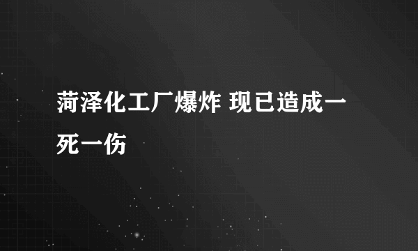 菏泽化工厂爆炸 现已造成一死一伤