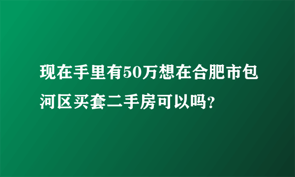 现在手里有50万想在合肥市包河区买套二手房可以吗？