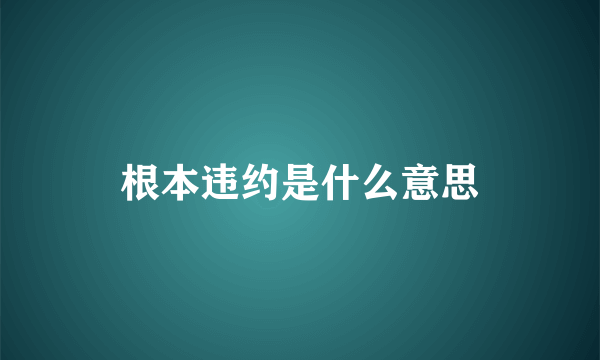 根本违约是什么意思