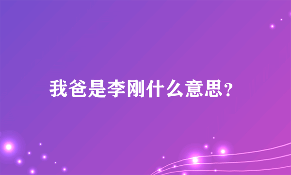 我爸是李刚什么意思？