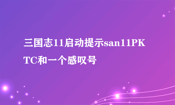 三国志11启动提示san11PK TC和一个感叹号