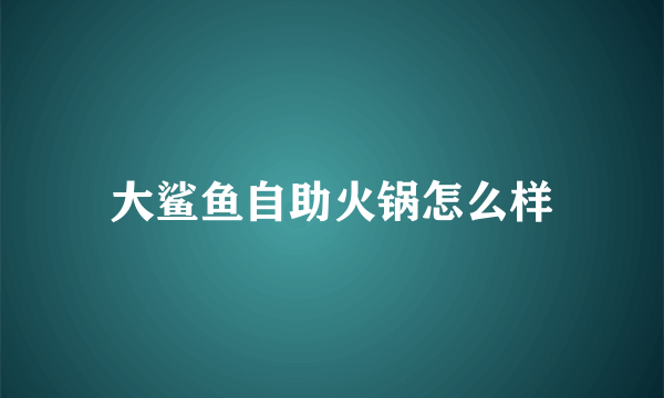 大鲨鱼自助火锅怎么样