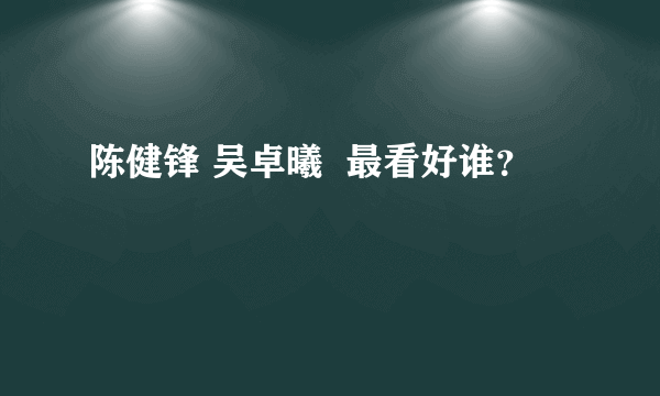 陈健锋 吴卓曦  最看好谁？