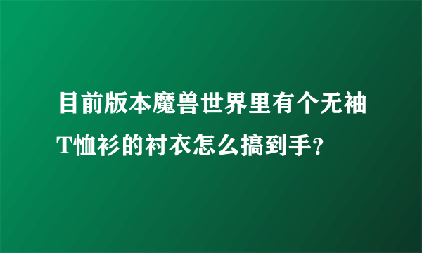 目前版本魔兽世界里有个无袖T恤衫的衬衣怎么搞到手？