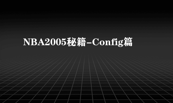 NBA2005秘籍-Config篇