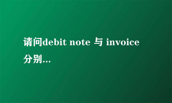 请问debit note 与 invoice 分别是什么意思？两者的区别在哪里？