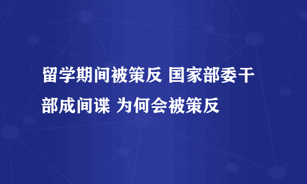 留学期间被策反 国家部委干部成间谍 为何会被策反