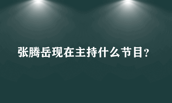 张腾岳现在主持什么节目？