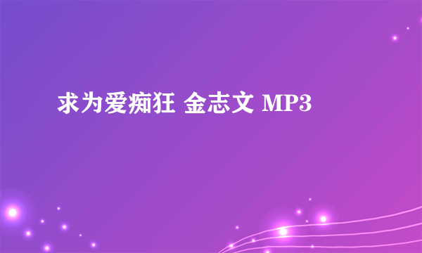 求为爱痴狂 金志文 MP3