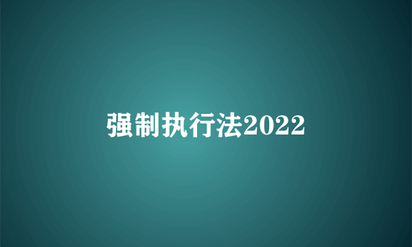 强制执行法2022