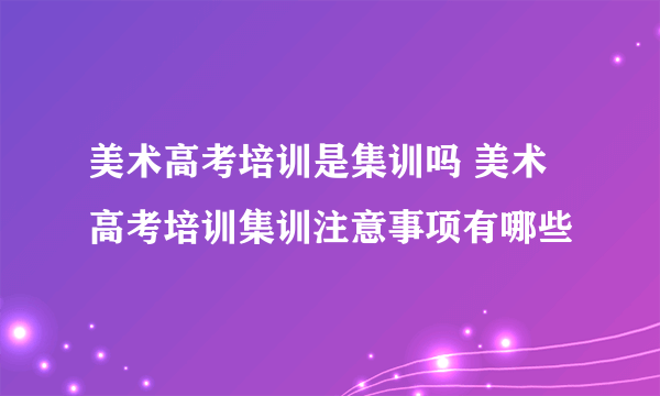 美术高考培训是集训吗 美术高考培训集训注意事项有哪些