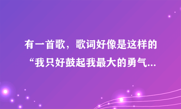 有一首歌，歌词好像是这样的“我只好鼓起我最大的勇气，把你写进歌词了，然后流传出去”，哪位大神知道？