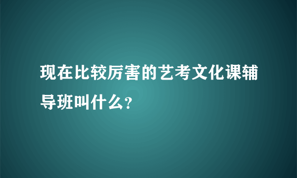 现在比较厉害的艺考文化课辅导班叫什么？